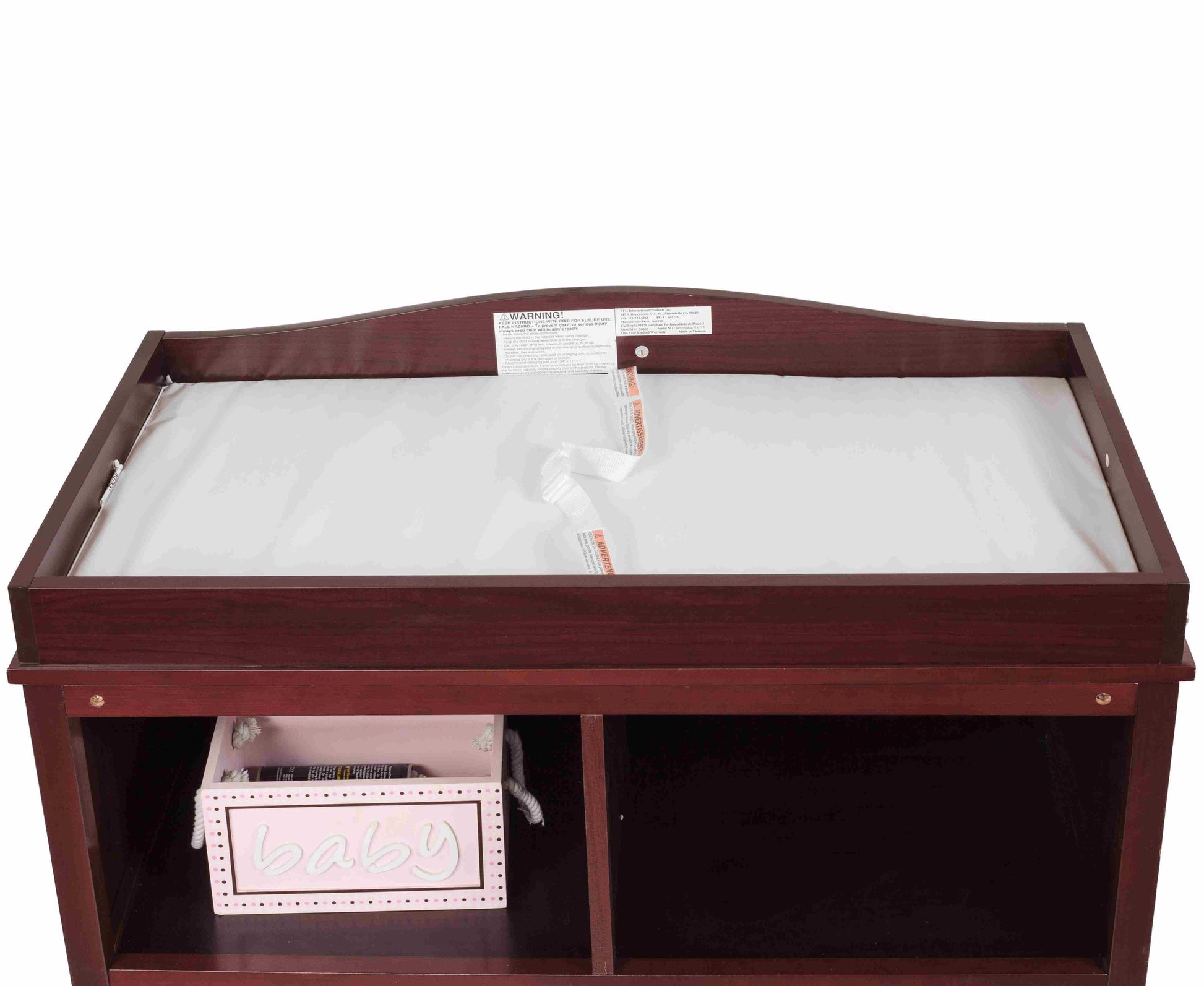 Vinyl Standard-Size Changing Pad - Installed Mattress Top Inclined View