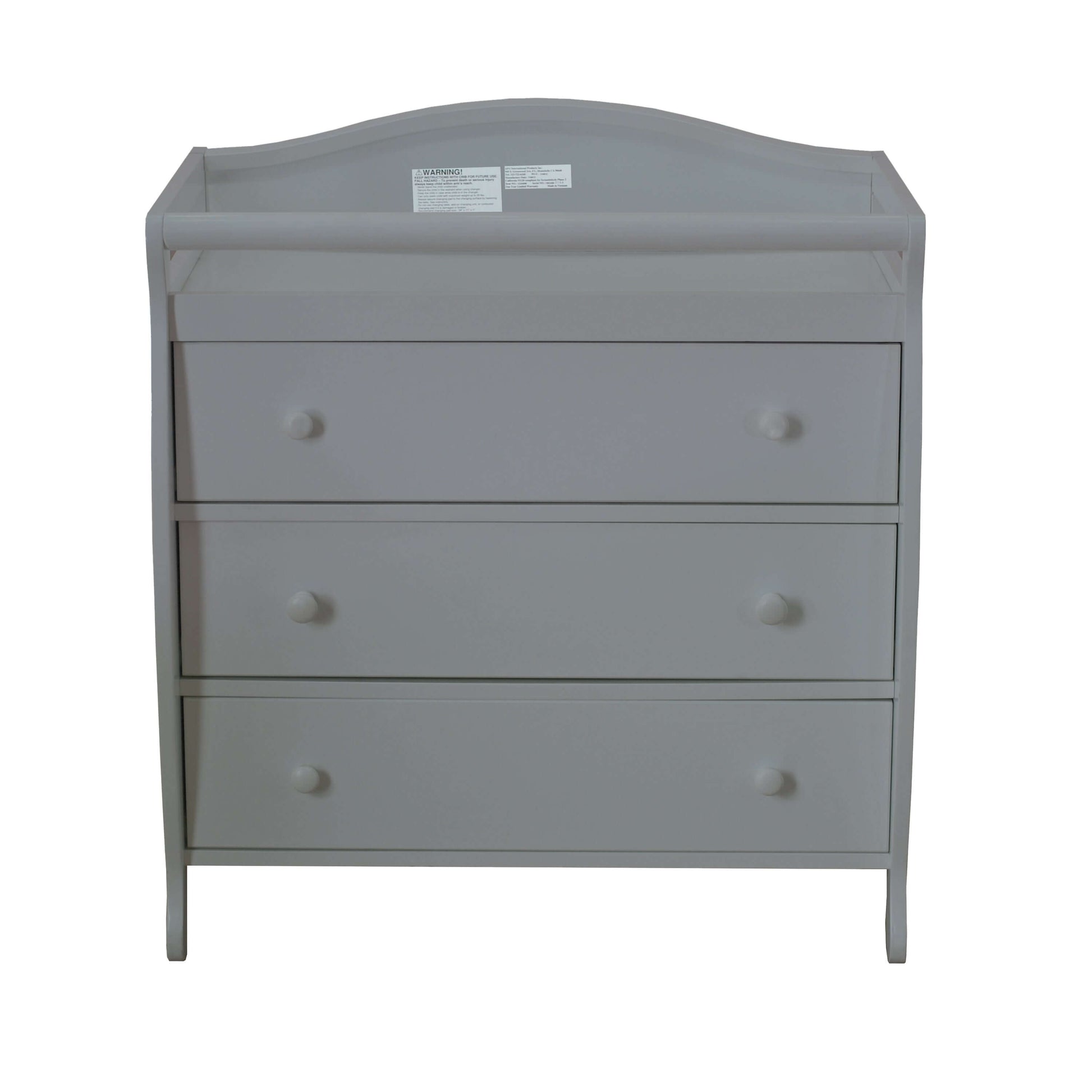 Grace 3 Drawer Changing Table - Front View of Grace 3 Drawer Changing Table Gray