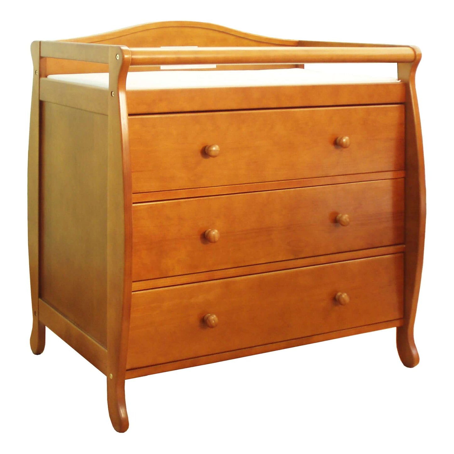 Grace 3 Drawer Changing Table - Front View of Grace 3 Drawer Changing Table Pecan