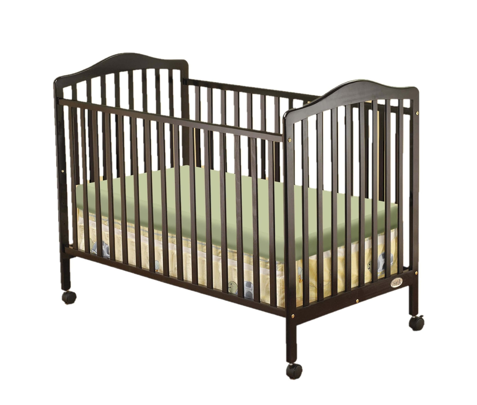 Jenny Full Size Crib - Inclined Side View of Jenny Full Size Crib Multi Tone Gray