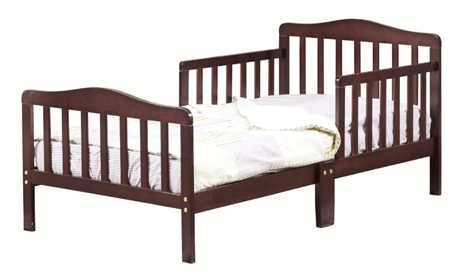 Contemporary Toddler bed - Inclined Side View of Contemporary Toddler bed Cherry