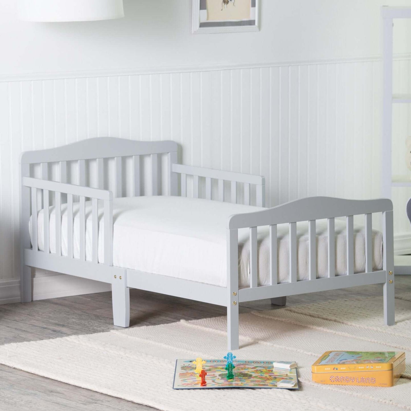 Contemporary Toddler bed - Lifestyle Image Inclined Side View Contemporary Toddler bed Multi Tone Gray