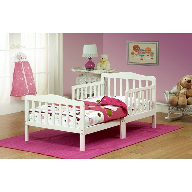 Contemporary Toddler bed - Lifestyle Image Inclined Side View Contemporary Toddler bed White