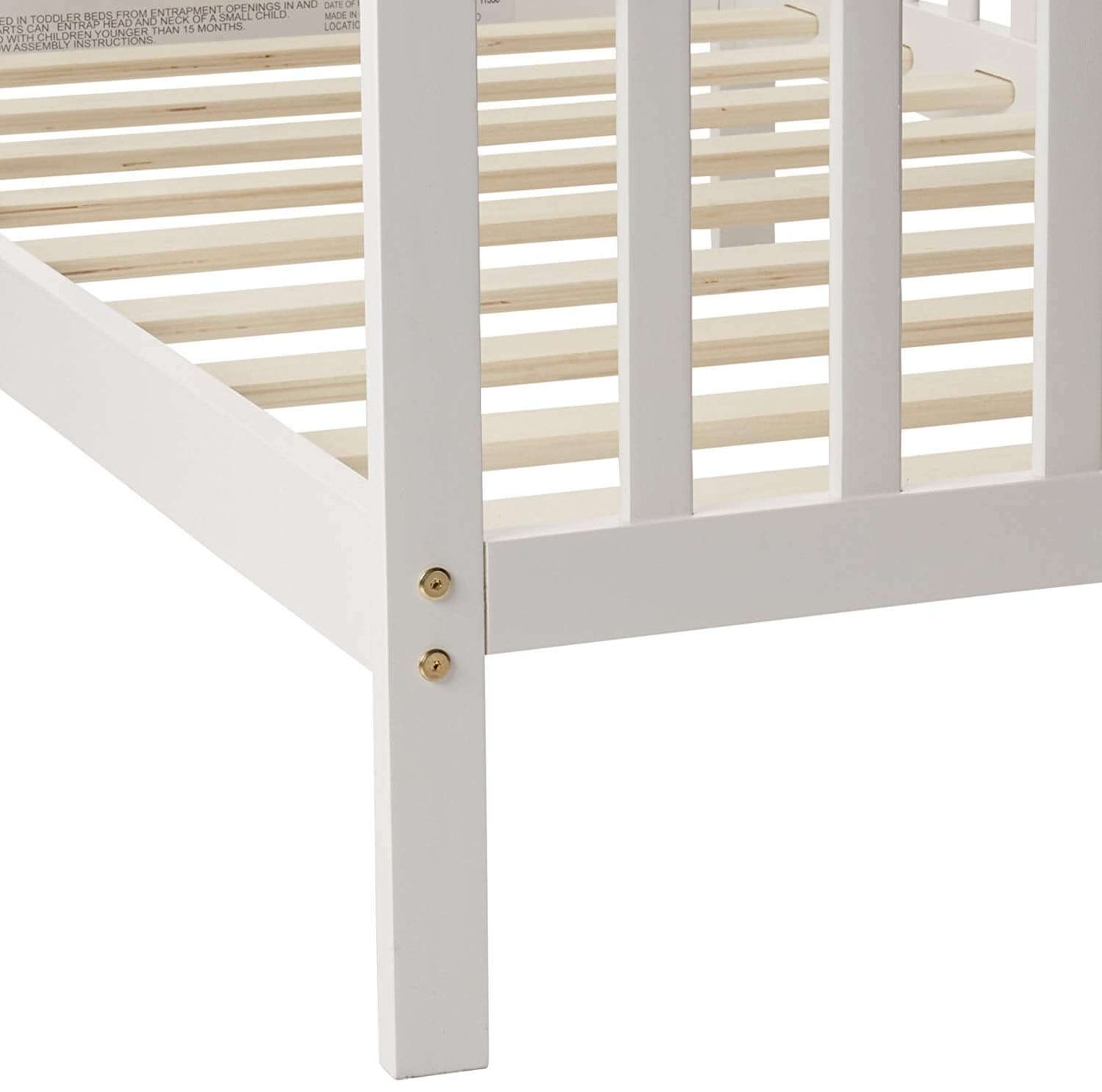 Contemporary Toddler bed - Zoomed Edge View of Contemporary Toddler bed French White