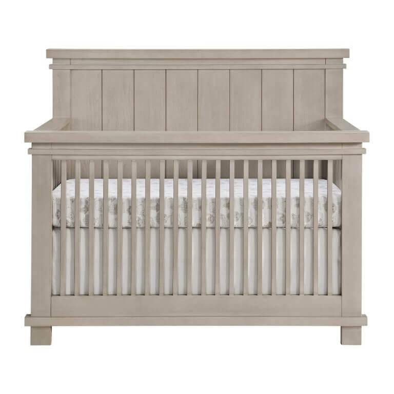 Hampton 4 In 1 Convertible Crib - Front View of Hampton 4 In 1 Convertible Crib Stone Wash
