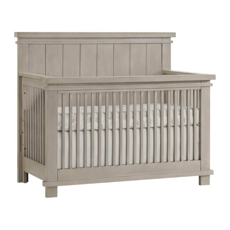 Hampton 4 In 1 Convertible Crib - Inclined Side View of Hampton 4 In 1 Convertible Crib Stone Wash