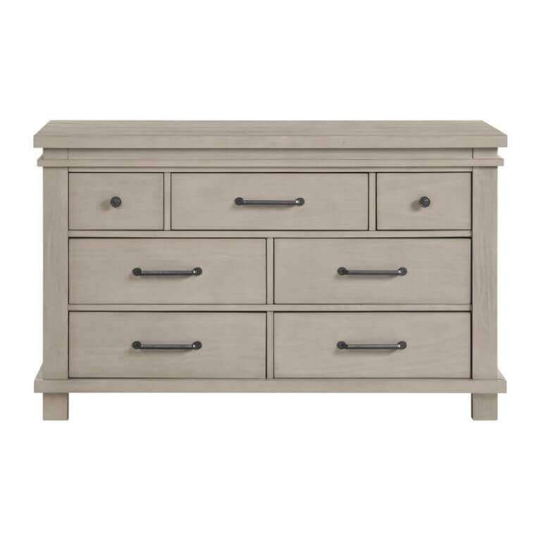 Hampton 7 Drawer Dresser - Front View of Hampton 7 Drawer Dresser Canyon Gray