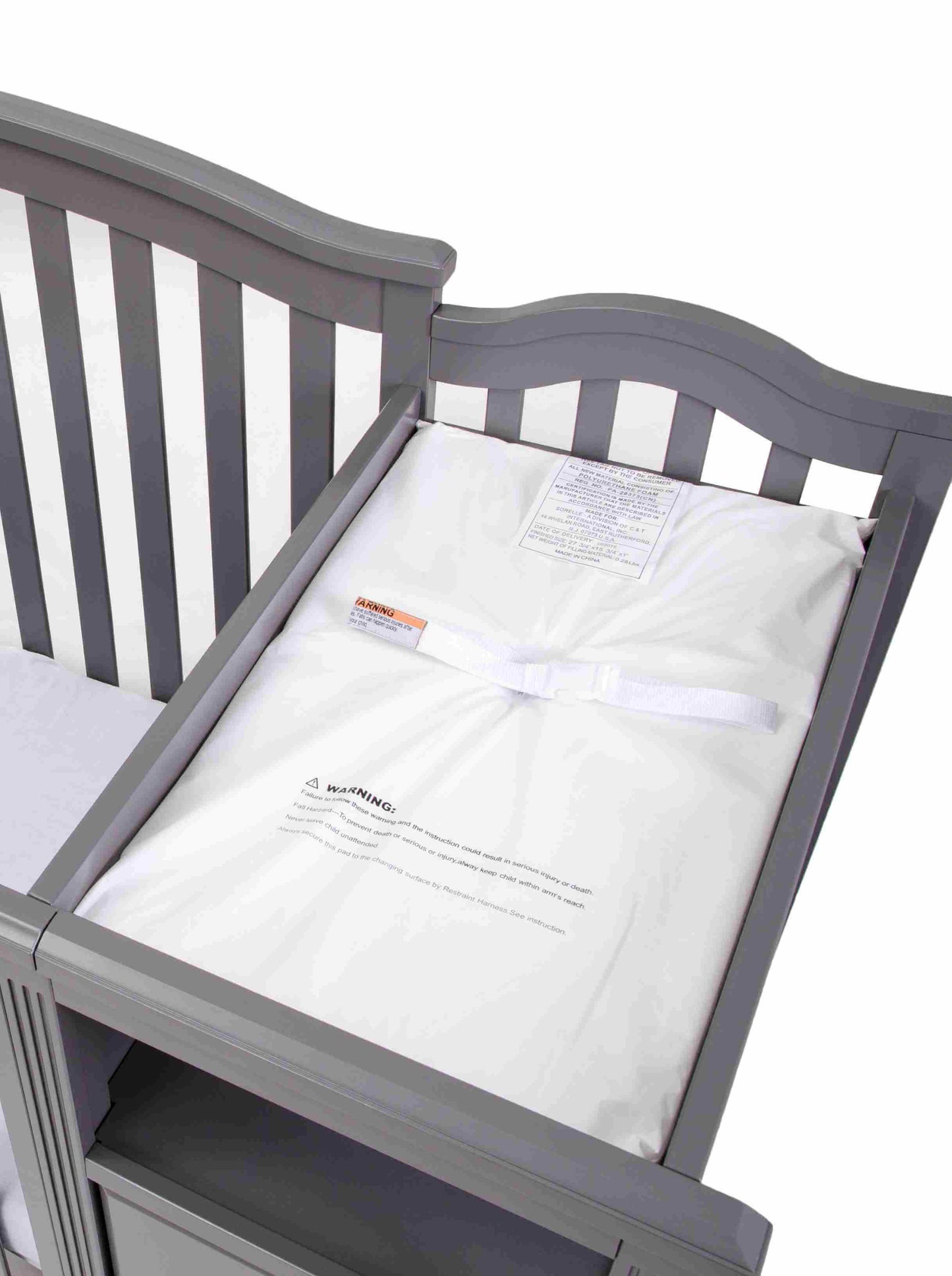 Kali Changing Pad - Installed Mattress Top Inclined View