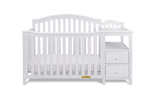 Kali 4-in-1 Crib and Changer - Front View of Kali 4-in-1 Crib and Changer White