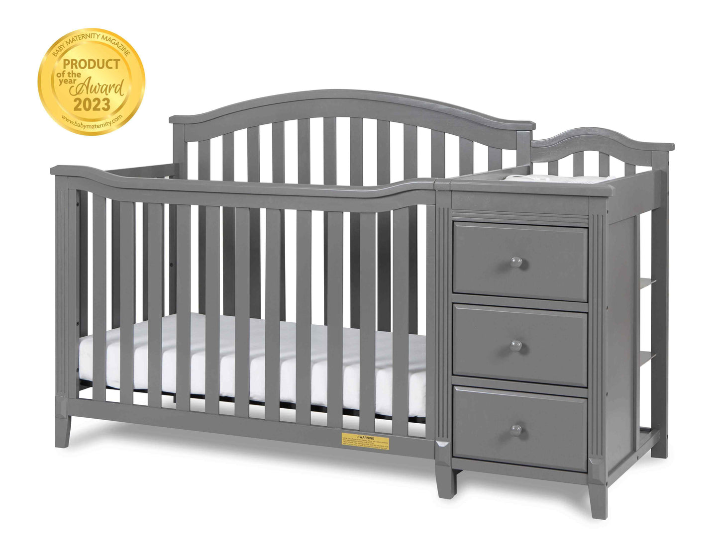 Kali II 4-in-1 Crib and Changer - Product of the Year Tag Image of Kali II 4-in-1 Crib and Changer Gray
