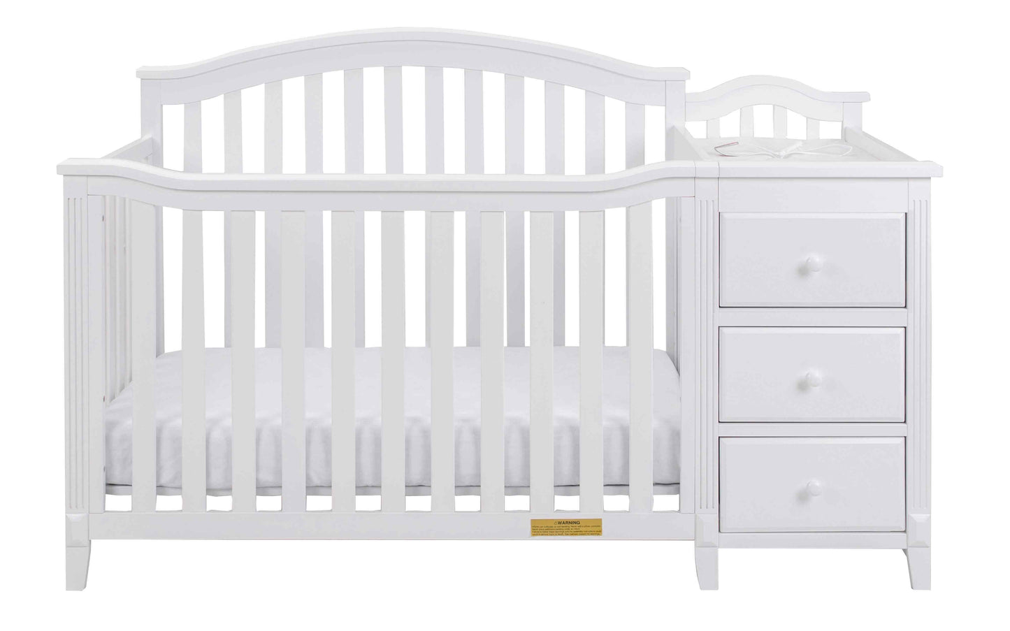 Kali II 4-in-1 Crib and Changer - Front View of Kali II 4-in-1 Crib and Changer White