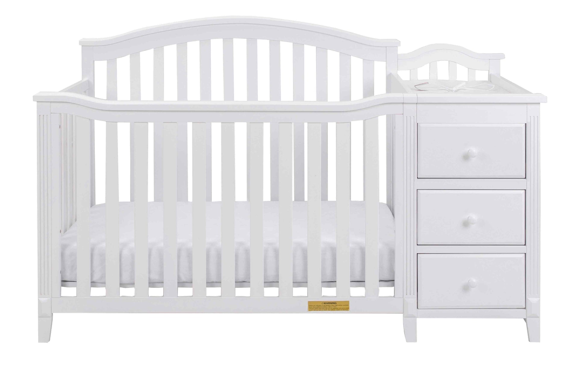 Kali II 4-in-1 Crib and Changer - Front View of Kali II 4-in-1 Crib and Changer White