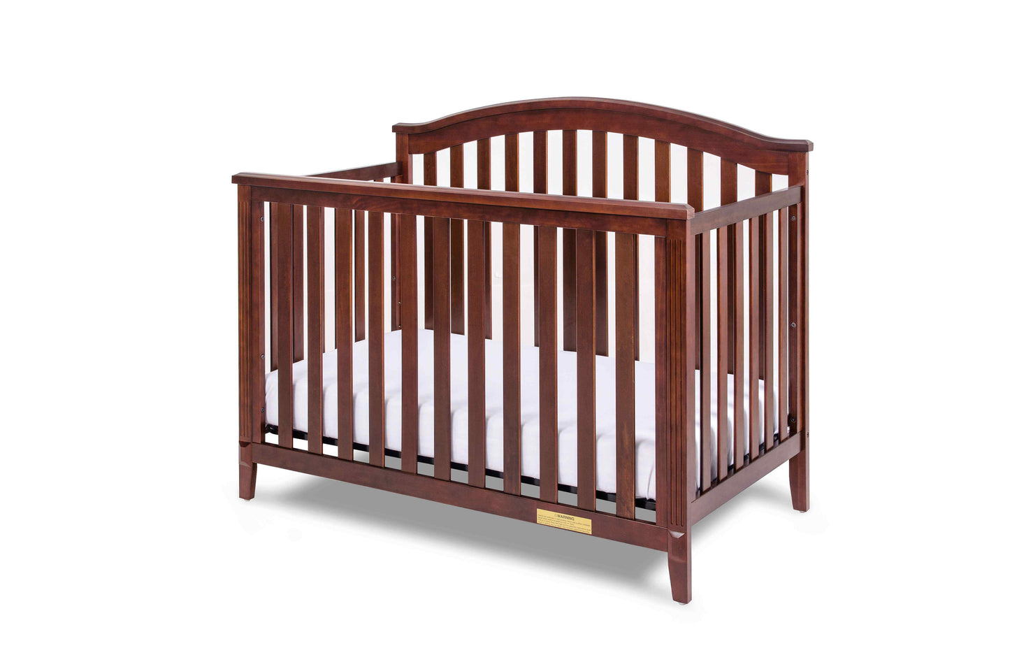 Kali II 4-in-1 Crib (Flat Footboard) - Inclined Side View of Kali II 4-in-1 Crib Espresso