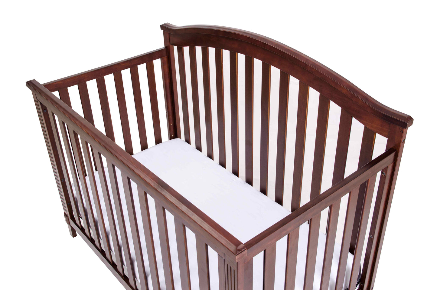 Kali II 4-in-1 Crib (Flat Footboard) - Top Inclined Side View of Kali II 4-in-1 Crib Espresso