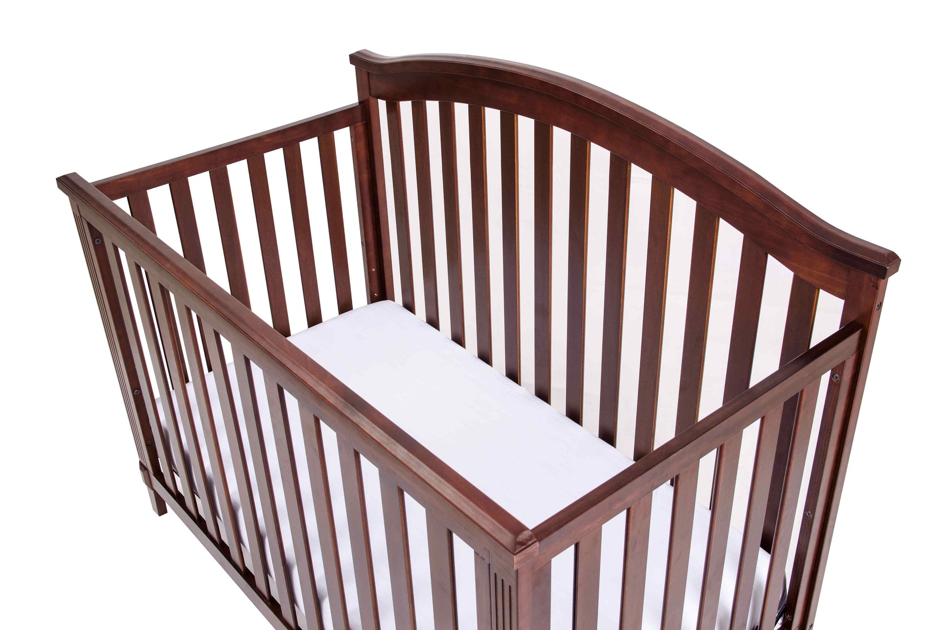 Kali II 4-in-1 Crib (Flat Footboard) - Top Inclined Side View of Kali II 4-in-1 Crib Espresso