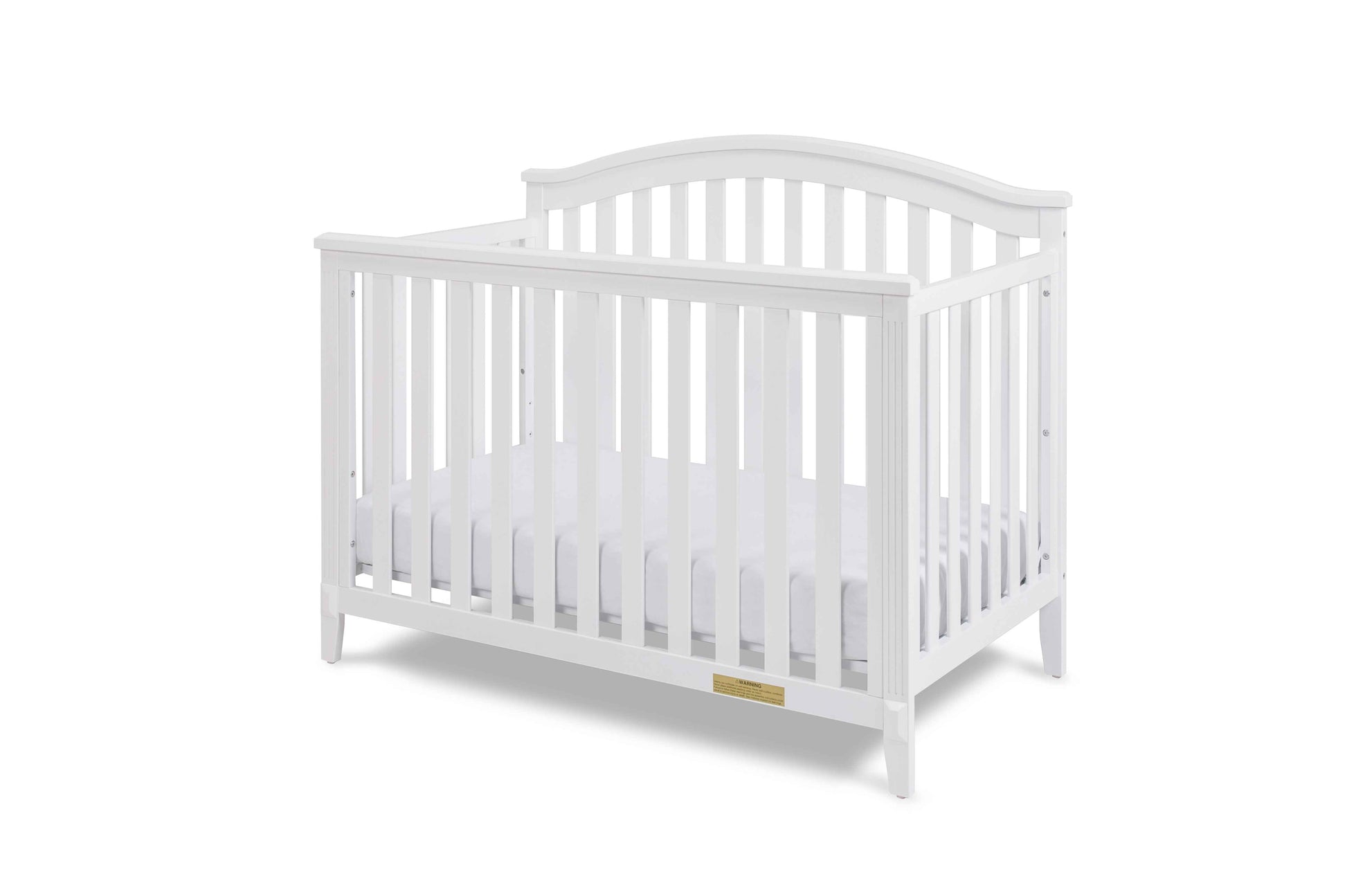 Kali II 4-in-1 Crib (Flat Footboard) - Inclined Side View of Kali II 4-in-1 Crib White