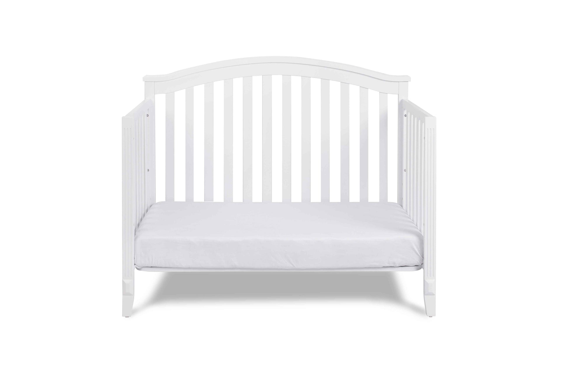 Kali II 4-in-1 Crib (Flat Footboard) - Front View of Kali II Daybed White