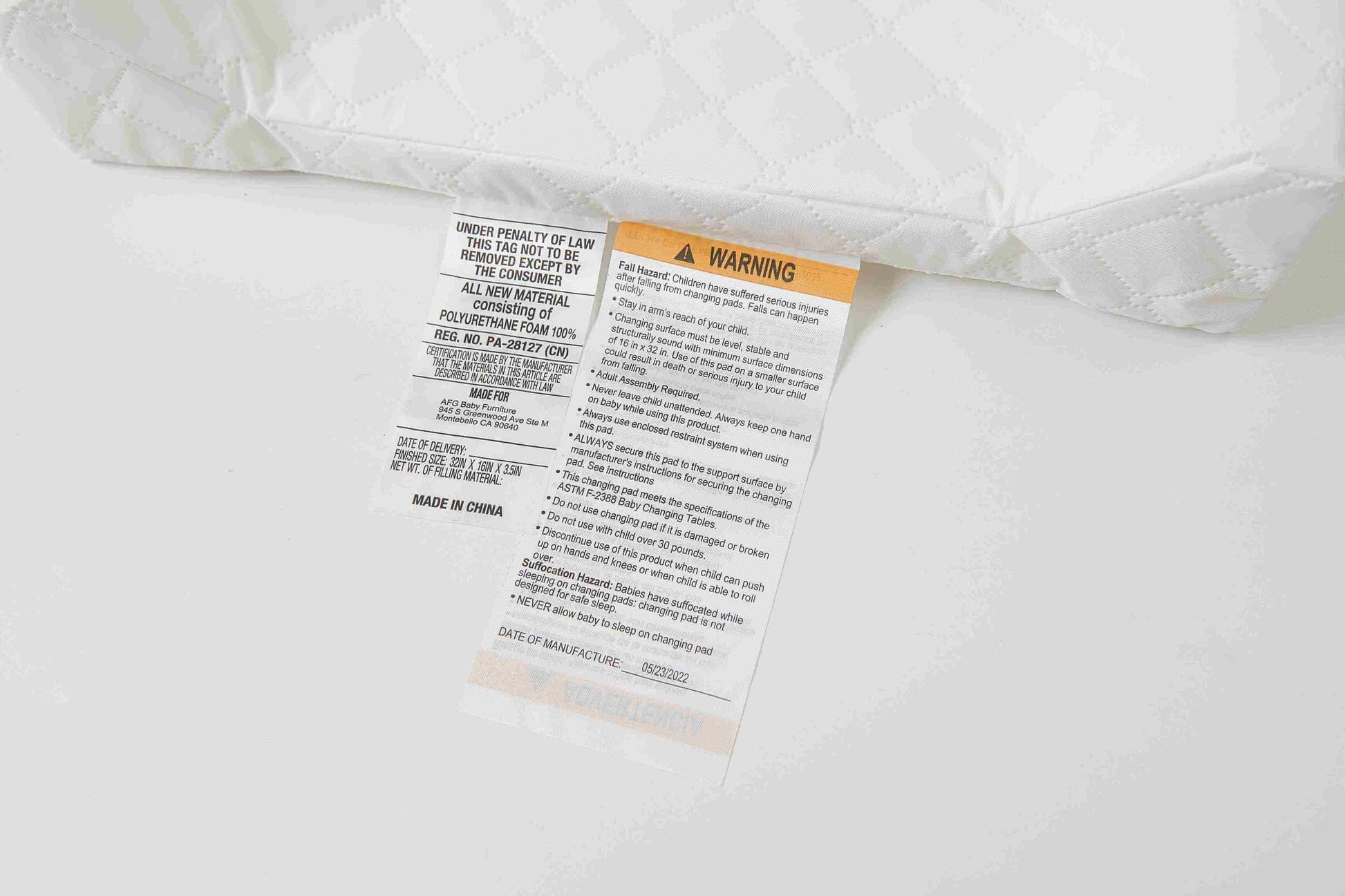 Contoured Changing Pad - Changing Pad's Label Image
