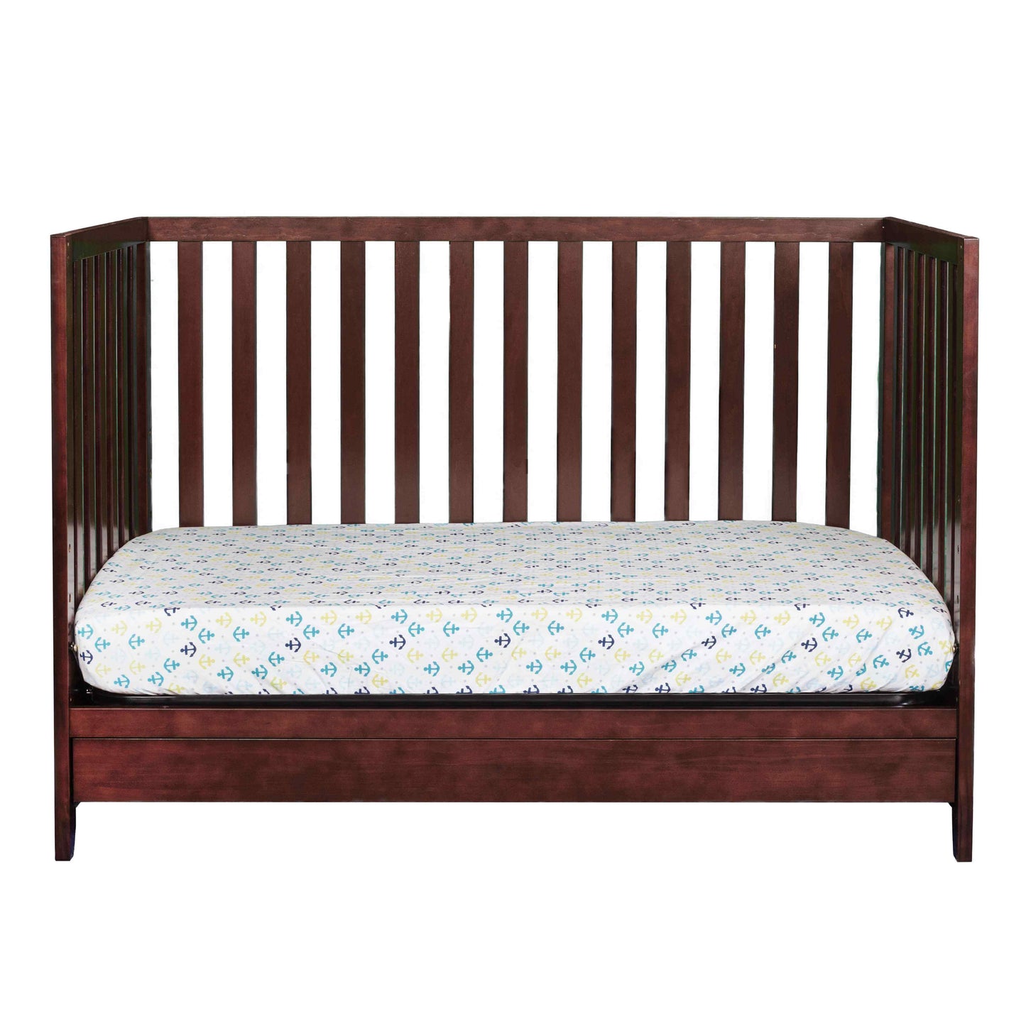 Mila 3-in-1 Convertible Crib with Drawer - Front View of Mila Daybed with Drawer Espresso