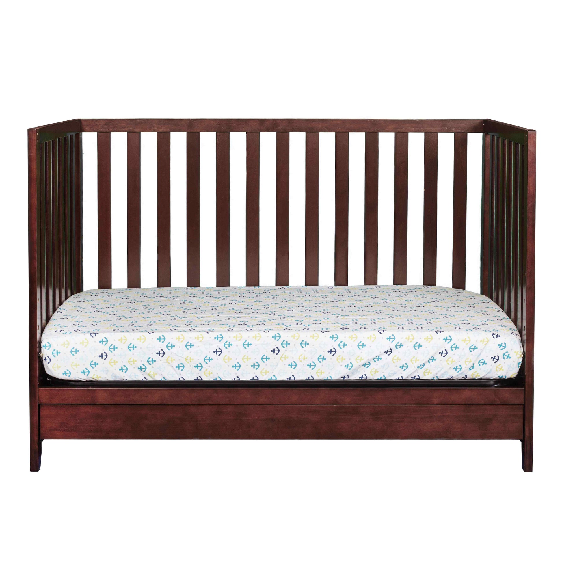 Mila 3-in-1 Convertible Crib with Drawer - Front View of Mila Daybed with Drawer Espresso