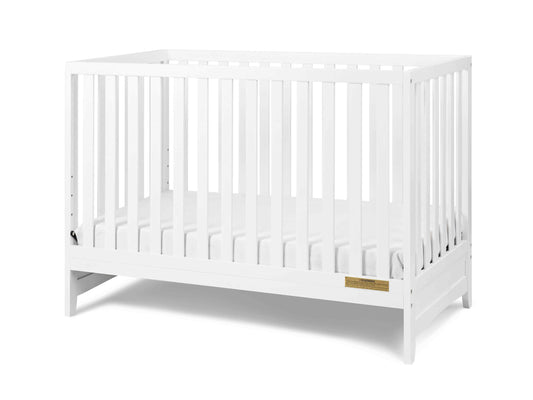 Mila II 3-in-1 Convertible Crib - Inclined Side View of Mila II 3-in-1 Convertible Crib White