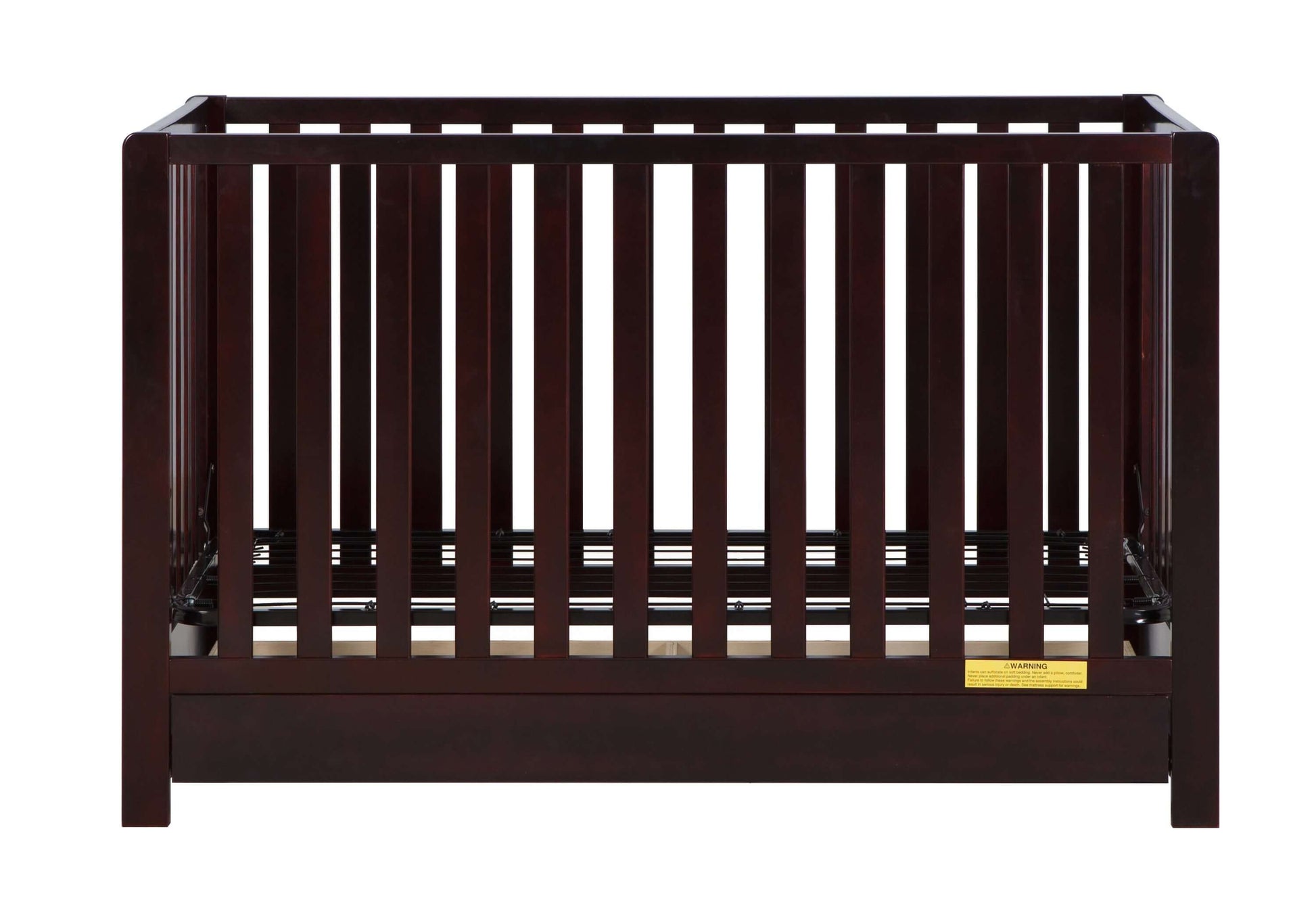 Emma 4-in-1 Convertible Crib with Drawer - Front View of Convertible Crib Espresso-2 With Drawer