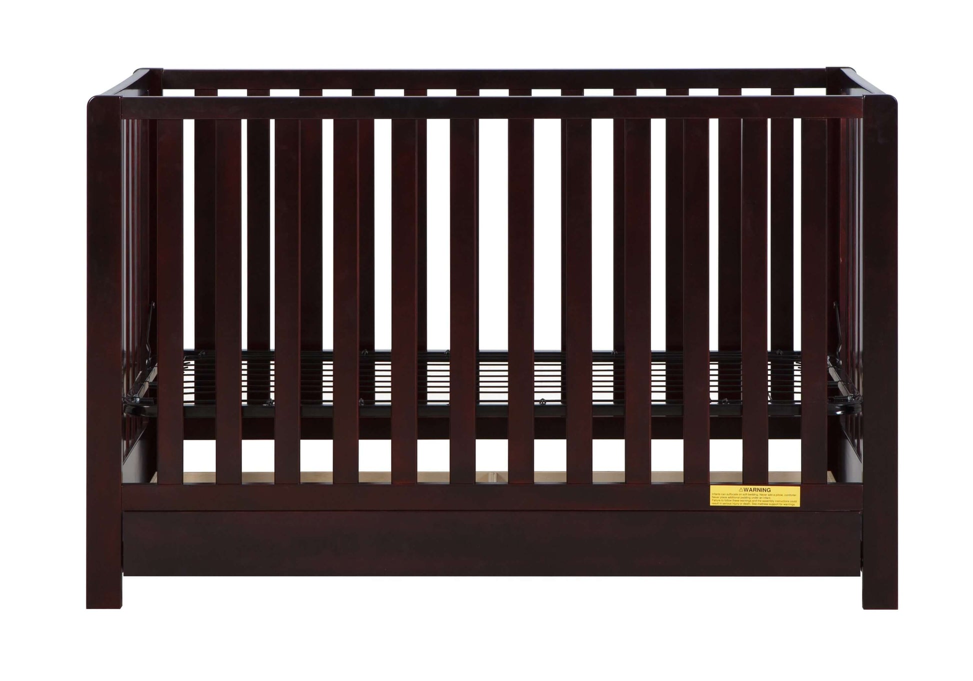 Emma 4-in-1 Convertible Crib with Drawer - Front View of Convertible Crib Espresso With Drawer
