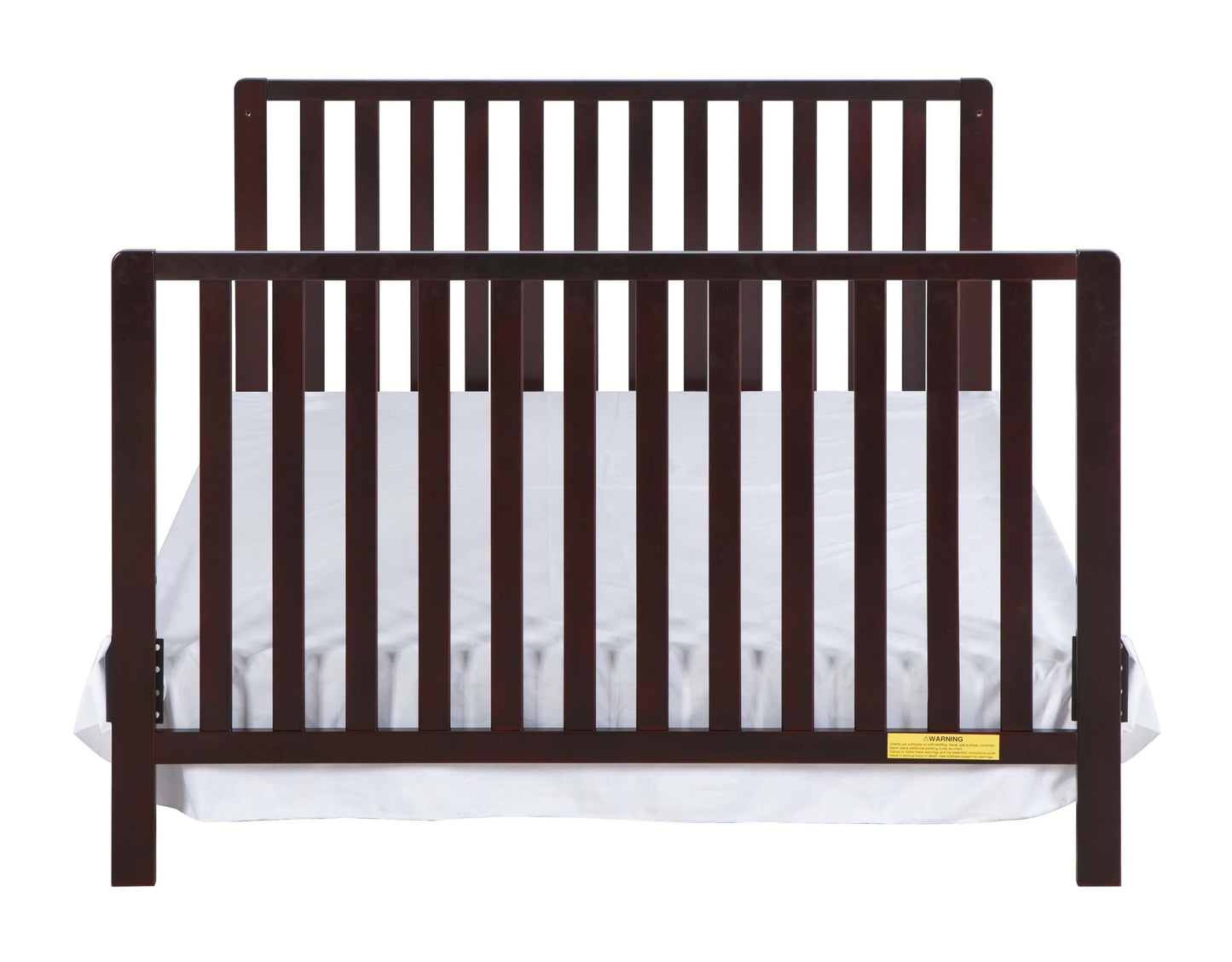 Emma 4-in-1 Convertible Crib with Drawer - Front View of Full Size Bed Espresso