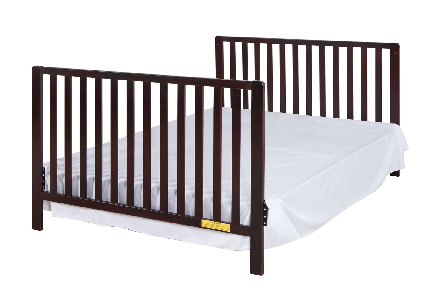 Emma 4-in-1 Convertible Crib with Drawer - Side View of Full Size Bed Espresso