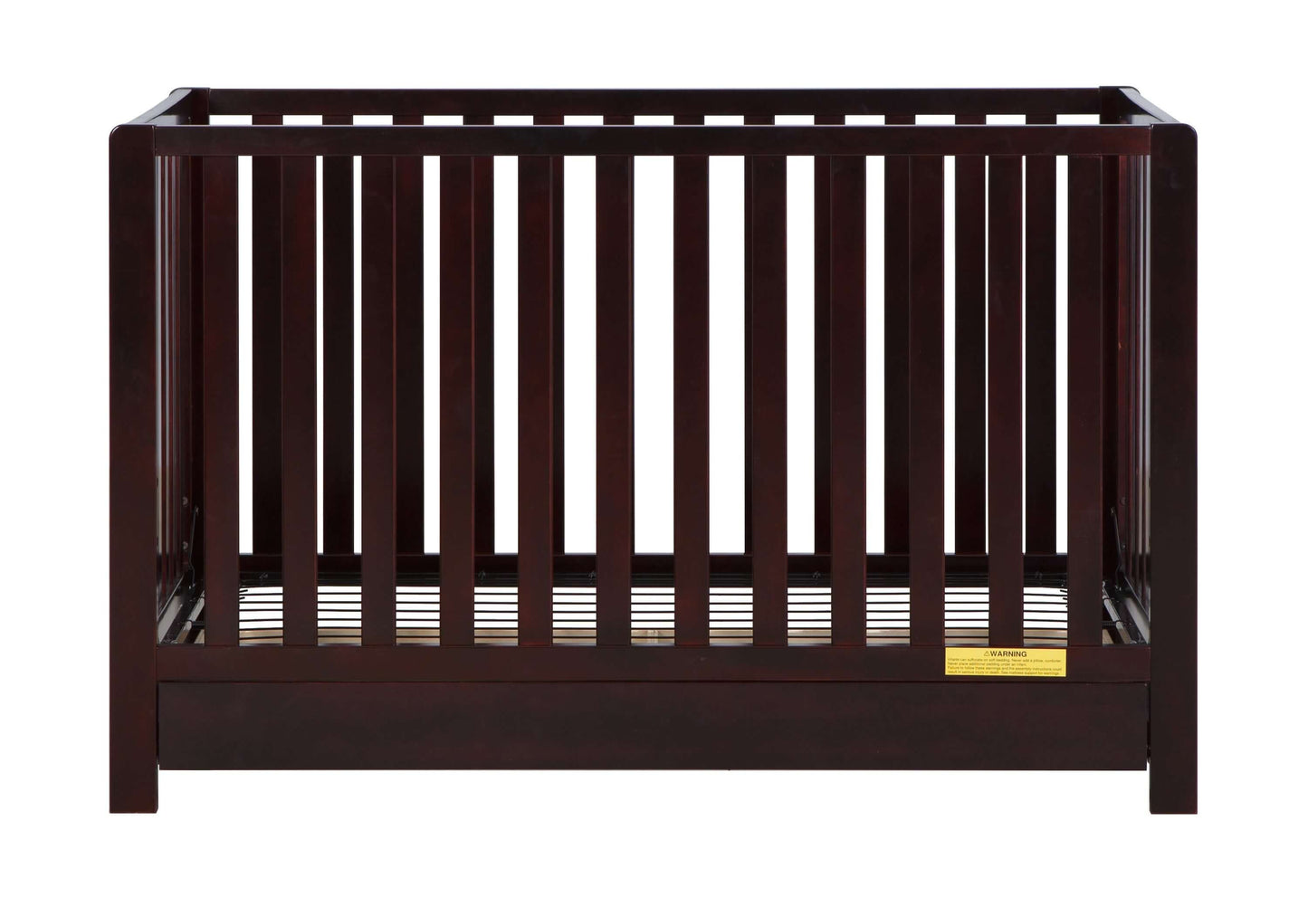 Emma 4-in-1 Convertible Crib with Drawer - Front View of Convertible Crib Espresso-1 With Drawer