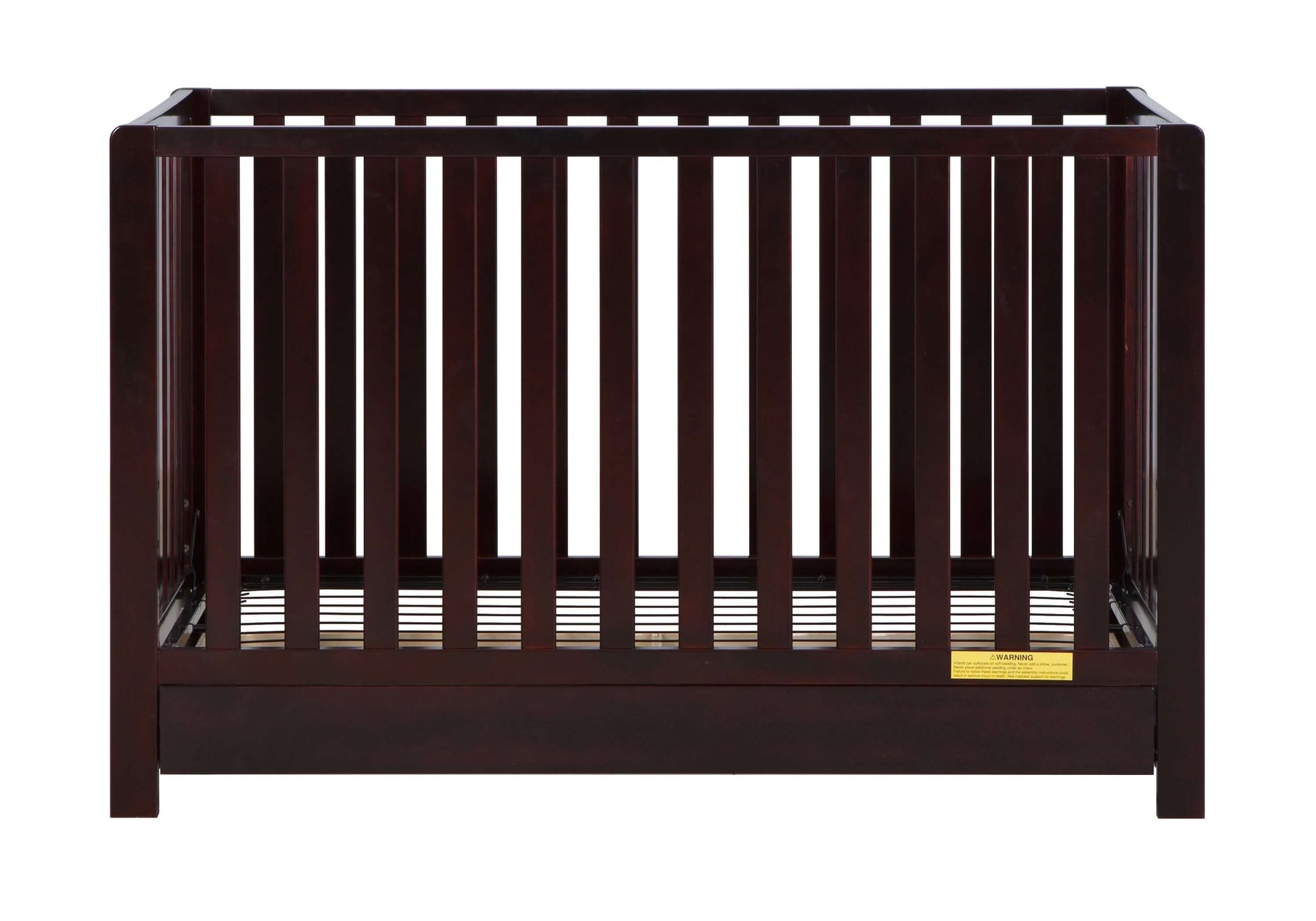 Emma 4-in-1 Convertible Crib with Drawer - Front View of Convertible Crib Espresso-1 With Drawer
