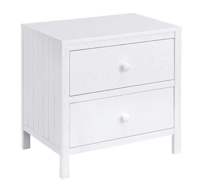 Everlee Nightstand - Inclined Side View of Everlee Nightstand Whitewash
