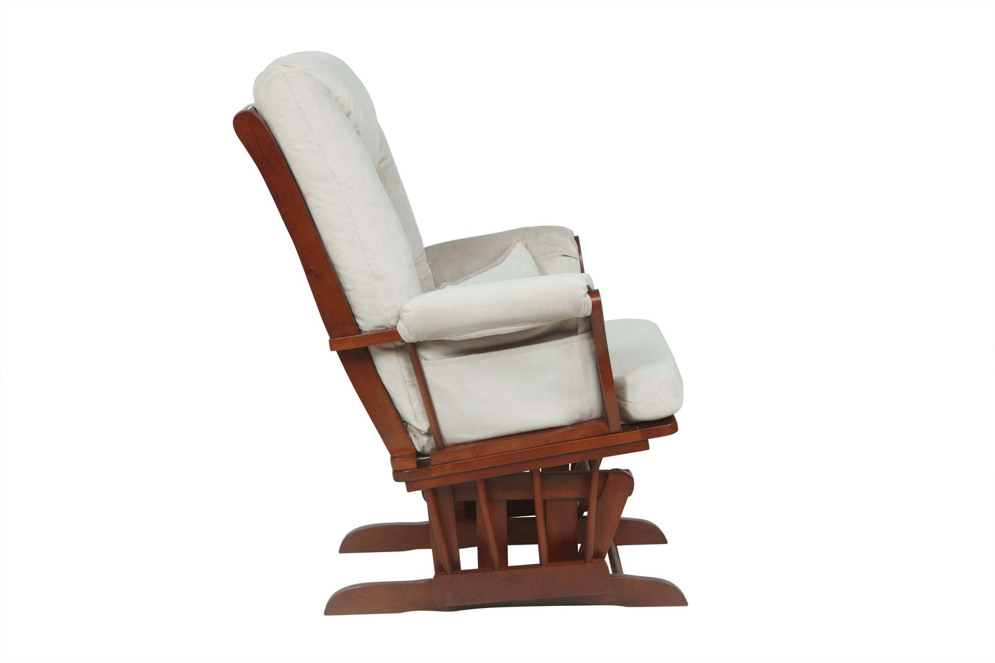 Alice Glider Chair and Ottoman without Pillow - Side View of Alice Glider Chair and Ottoman without Pillow White