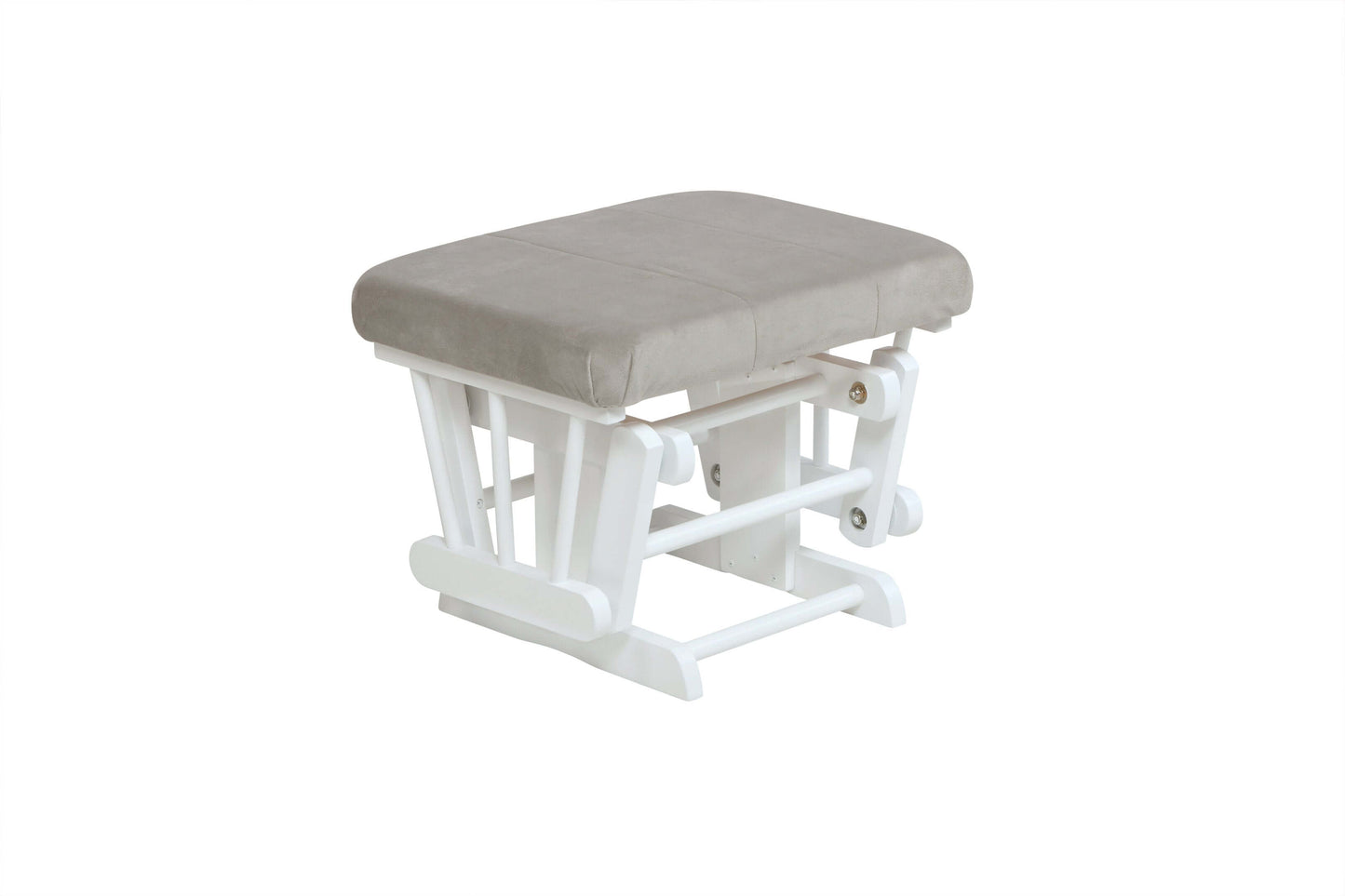 Alice Glider Chair and Ottoman without Pillow - Top Inclined Side View of Alice Glider Chair and Ottoman without Pillow White