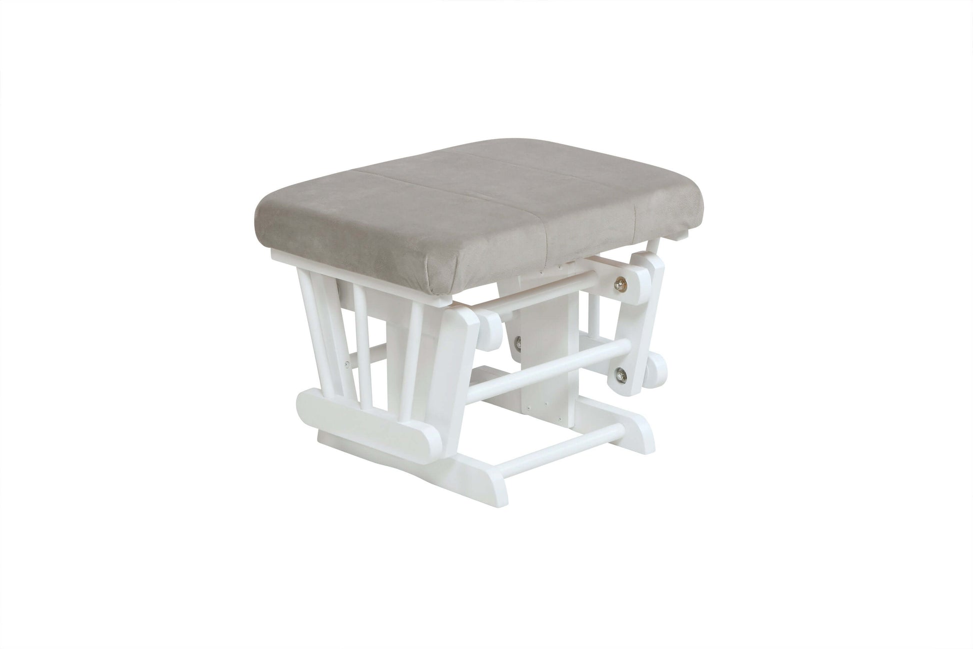 Alice Glider Chair and Ottoman without Pillow - Top Inclined Side View of Alice Glider Chair and Ottoman without Pillow White