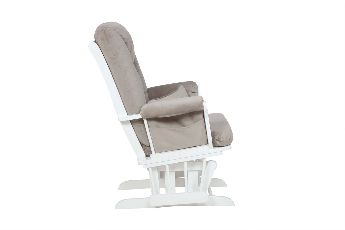 Alice Glider Chair and Ottoman without Pillow - Side View of Alice Glider Chair and Ottoman without Pillow White