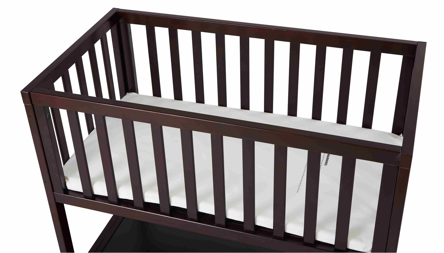 Mila Bassinet Mattress Pad - Installed Mattress Top Inclined View