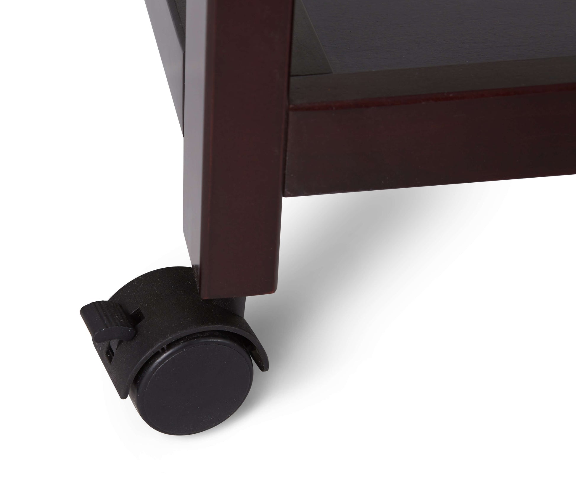 Mila Wooden Portable Bassinet - Zoomed View of Wheels of Mila Wooden Portable Bassinet Espresso