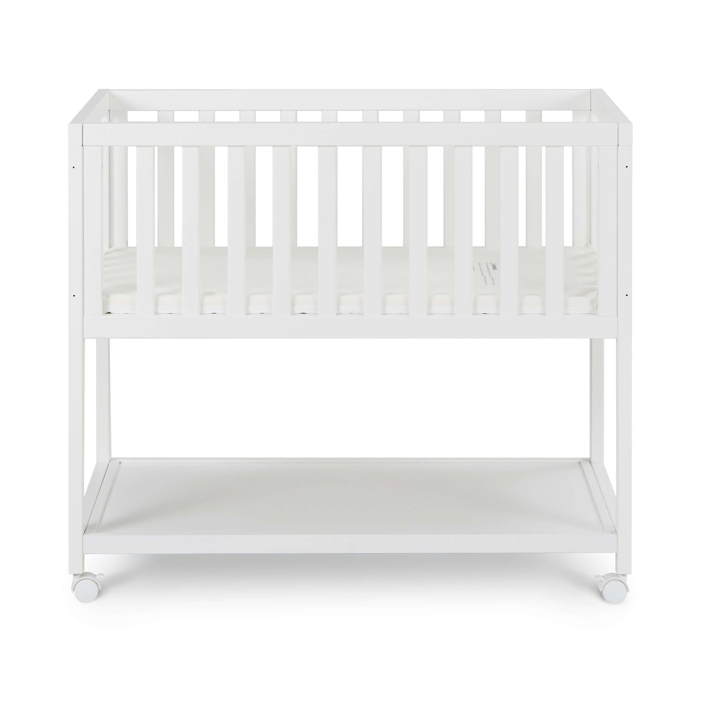 Mila Wooden Portable Bassinet - Front View of Daybed Mila Wooden Portable Bassinet White