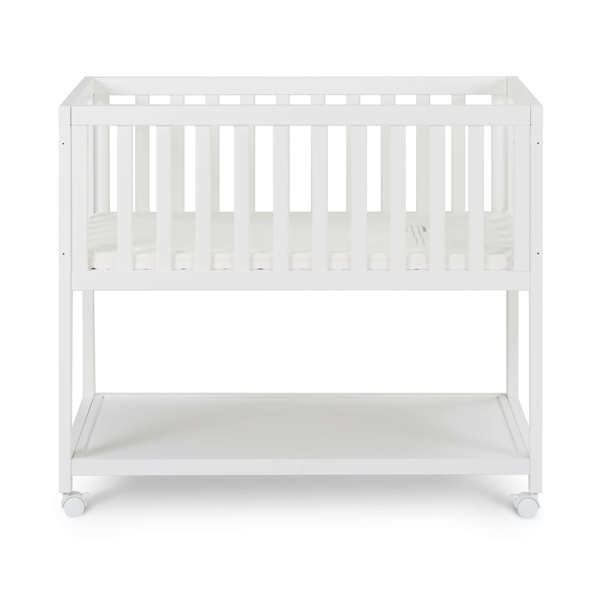 Mila Wooden Portable Bassinet - Front View of Daybed Mila Wooden Portable Bassinet White