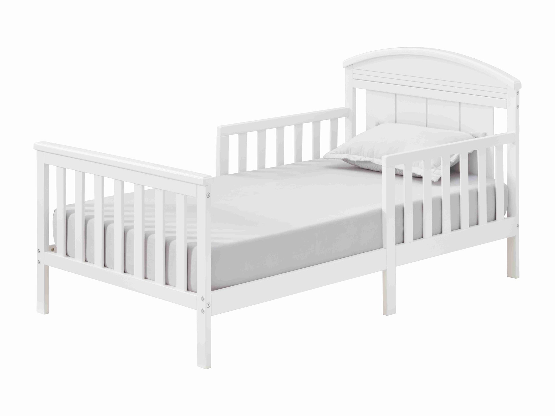Baldwin Toddler Bed - Side View of Toddler Bed White