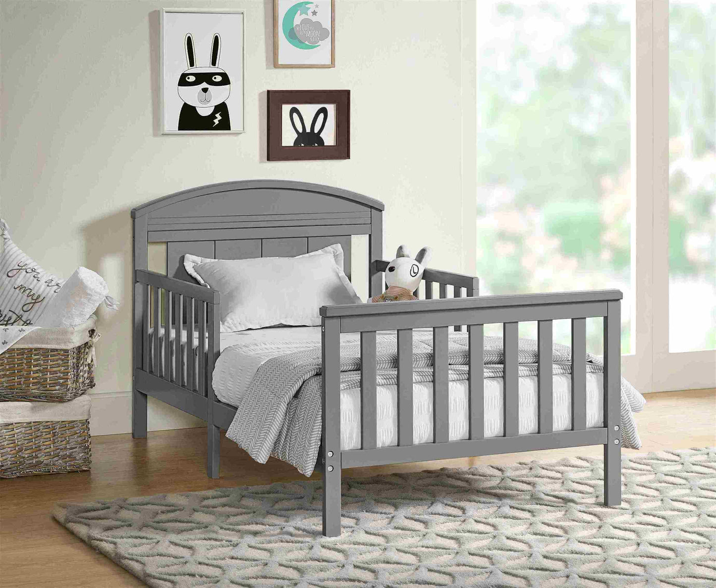Baldwin Toddler Bed - Lifestyle Image of Toddler Bed Gray