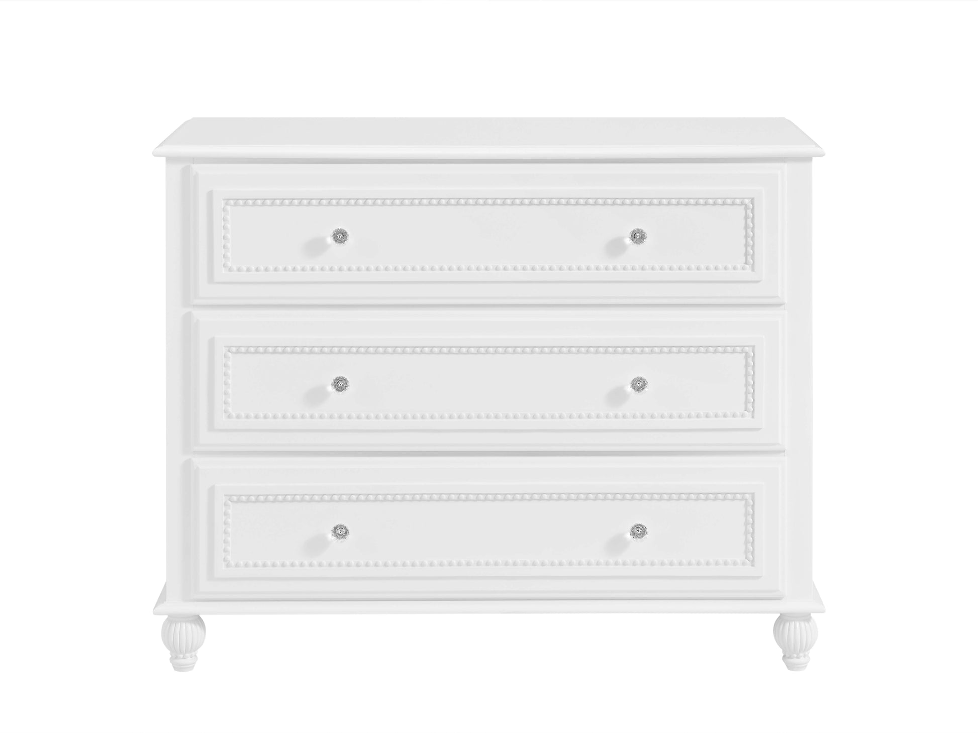 Briella 3 Drawer Dresser - Front View of Briella 3 Drawer Dresser White