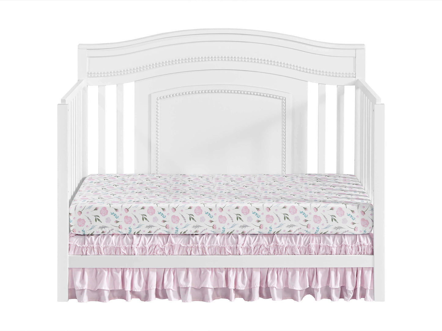 Briella 4 In 1 Convertible Crib - Front View of Briella Daybed White