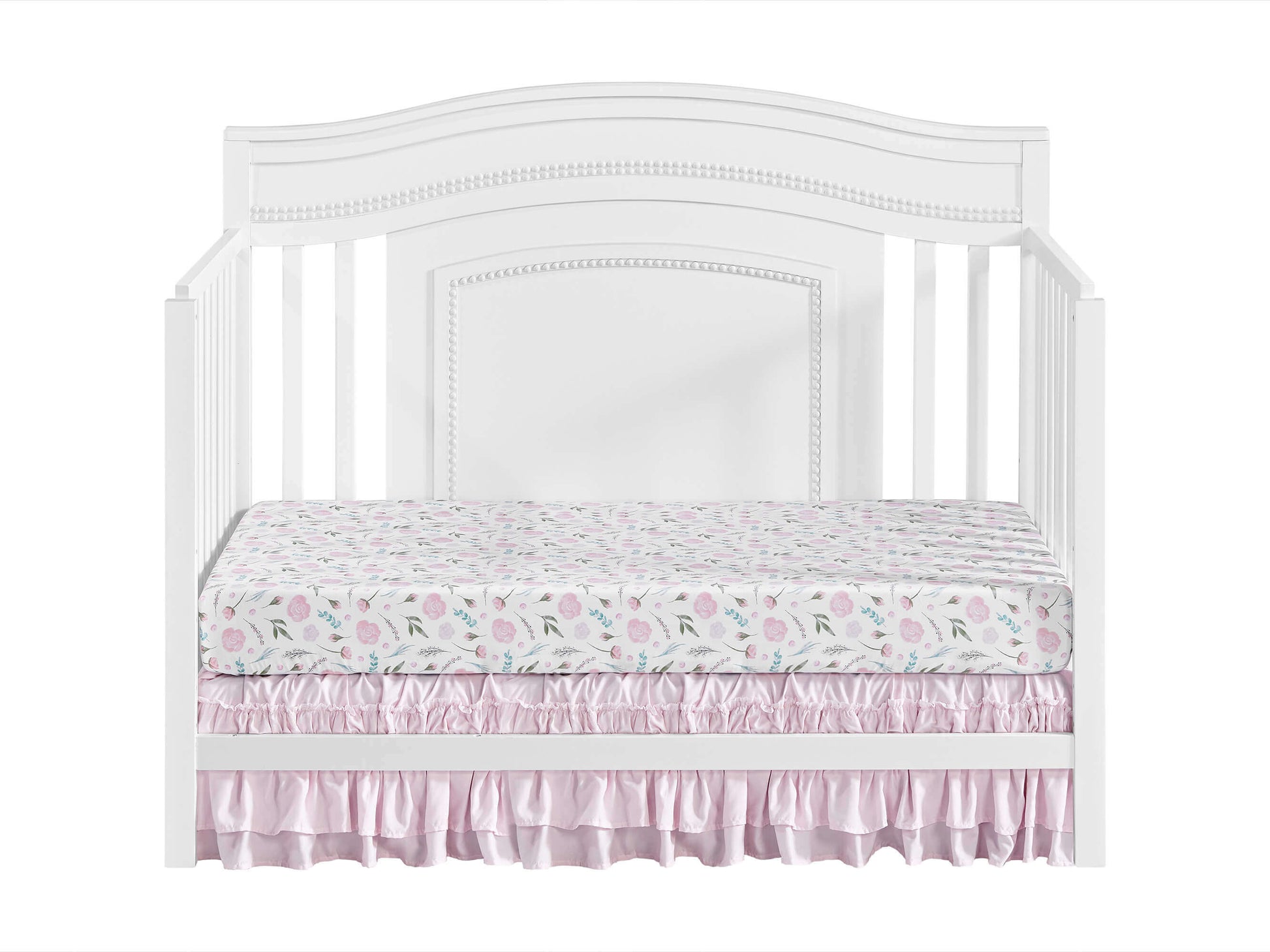 Briella 4 In 1 Convertible Crib - Front View of Briella Daybed White