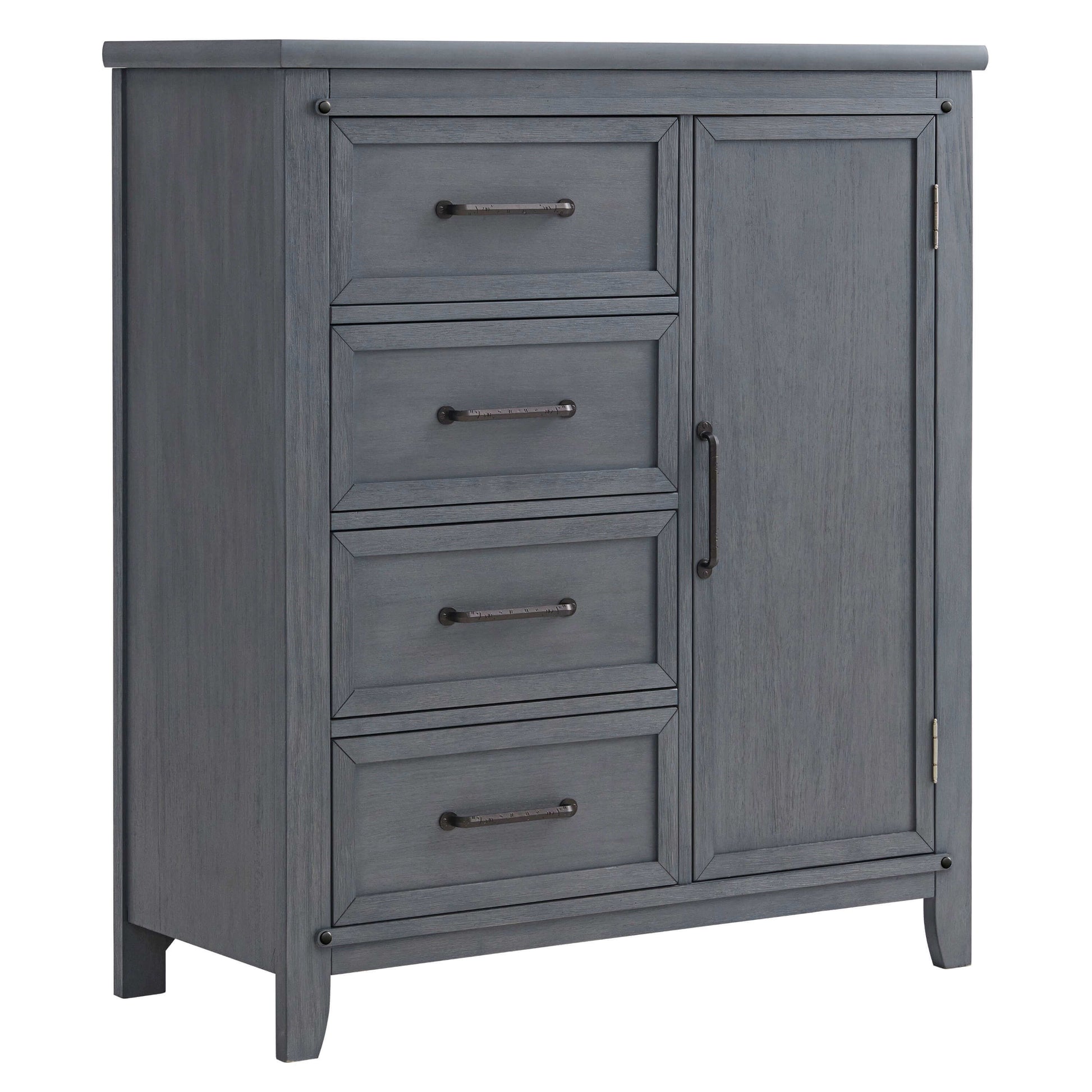Ellison Chifferobe - Inclined Side View of Ellison Chifferobe Ash Gray