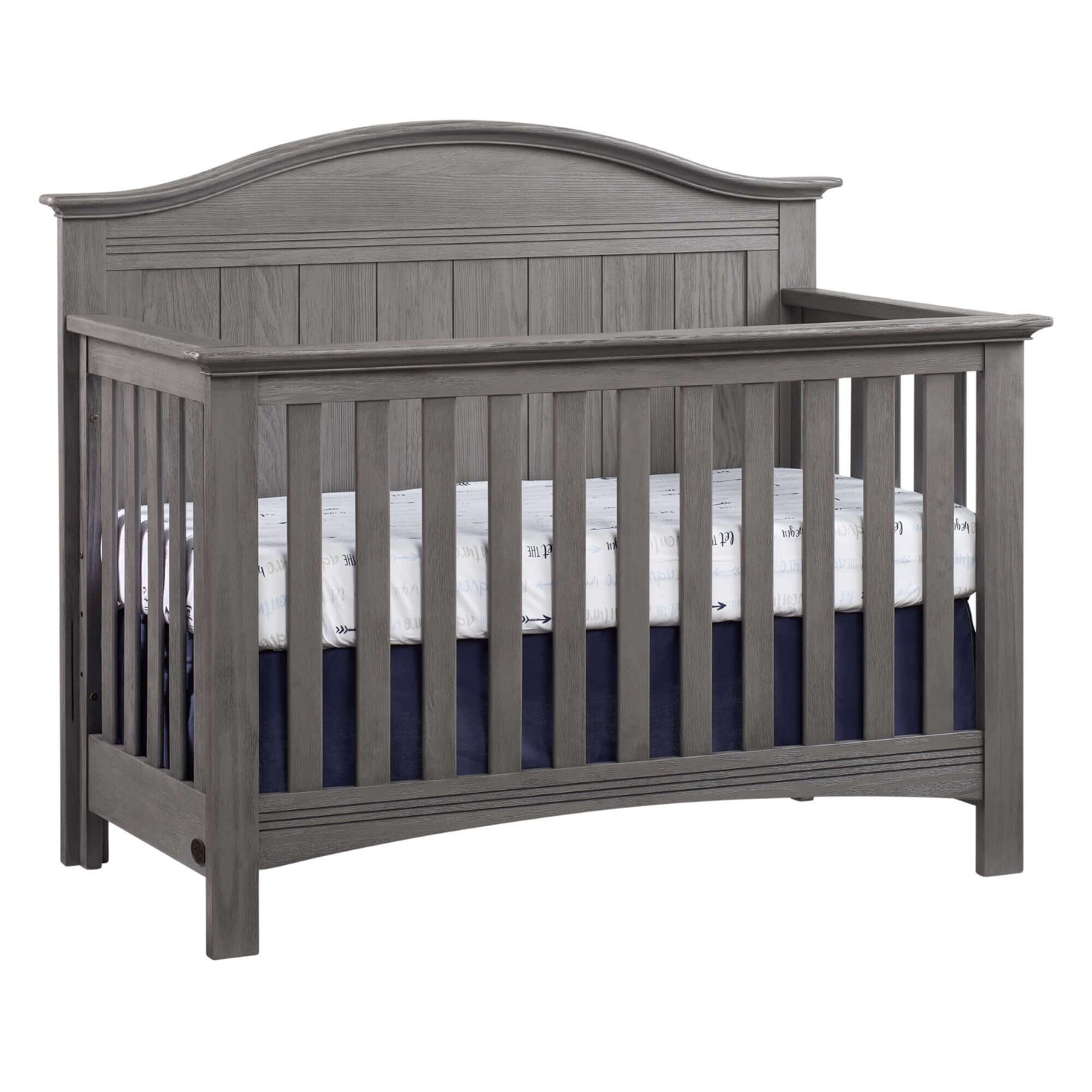 Chandler 4 In 1 Convertible Crib - Inclined Side View of Chandler 4 In 1 Convertible Crib Graphite Gray