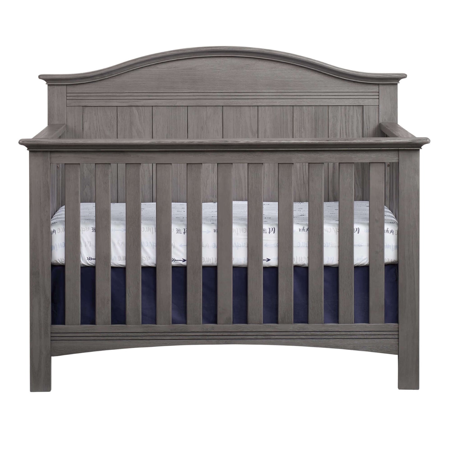 Chandler 4 In 1 Convertible Crib - Front View of Chandler 4 In 1 Convertible Crib Graphite Gray