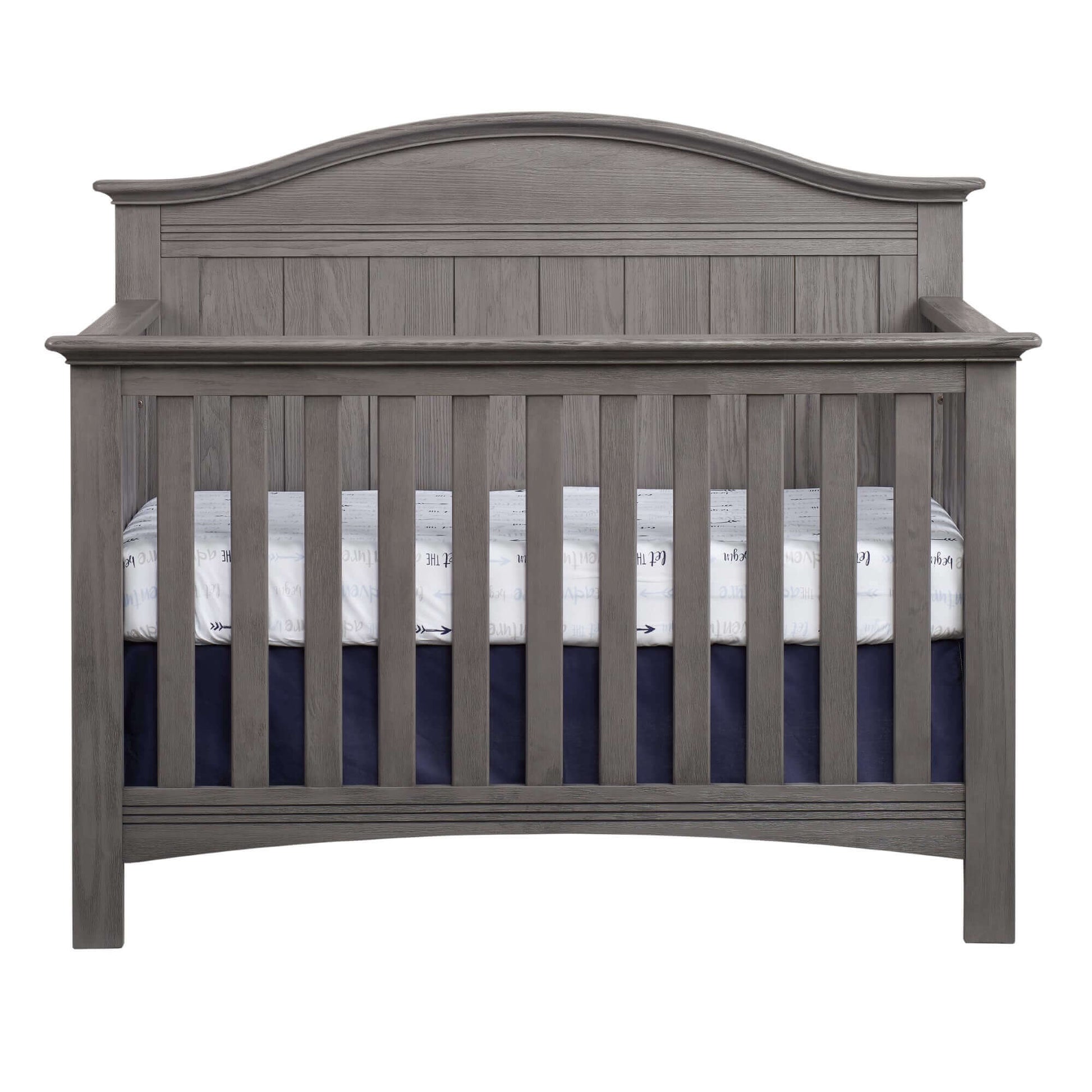 Chandler 4 In 1 Convertible Crib - Front View of Chandler 4 In 1 Convertible Crib Graphite Gray