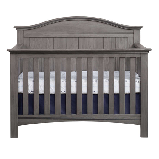 Chandler 4 In 1 Convertible Crib - Front View of Chandler 4 In 1 Convertible Crib Graphite Gray
